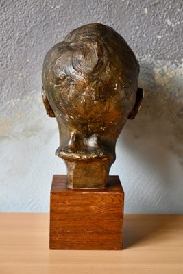 Bust of a Young Man in Plaster with Bronze Patina, France, 1926-AIU-2028142