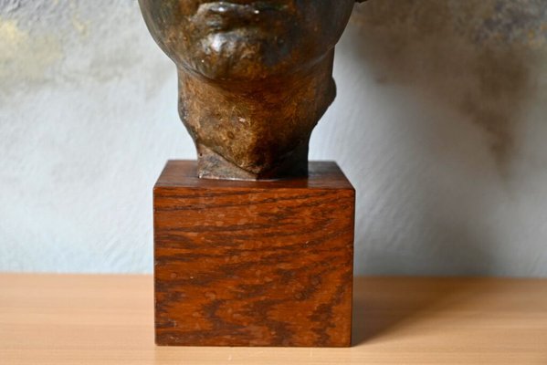 Bust of a Young Man in Plaster with Bronze Patina, France, 1926-AIU-2028142