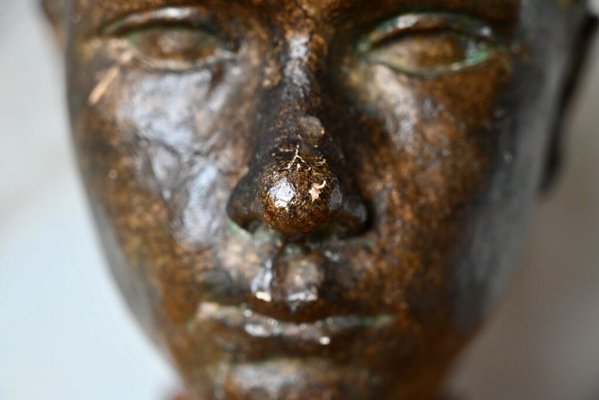 Bust of a Young Man in Plaster with Bronze Patina, France, 1926-AIU-2028142