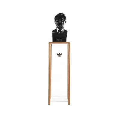 Bust of Napoleon III on Wooden Seat and Glass-NQ-1250651