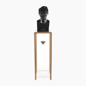 Bust of Napoleon III on Wooden Seat and Glass-NQ-1250651