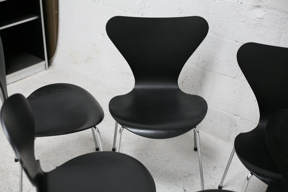 Butterfly Chairs by Arne Jacobsen for Fritz Hansen Edition, Set of 7