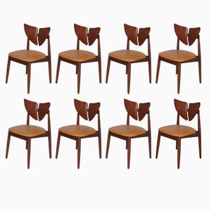 Butterfly Chairs in Dark Oak by Kurt Østervig for Brande Møbelindustri, Set of 8-MTD-1400469