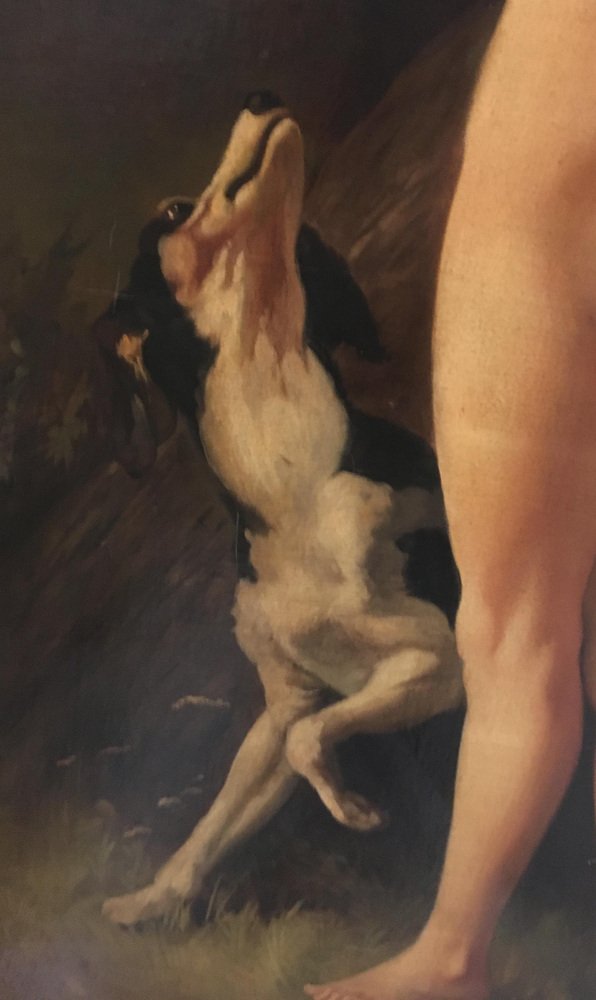 C.A.Coessin De La Foss, Diana the Huntress, Oil on Canvas, Framed