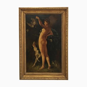 C.A.Coessin De La Foss, Diana the Huntress, Oil on Canvas, Framed-YUW-1314798