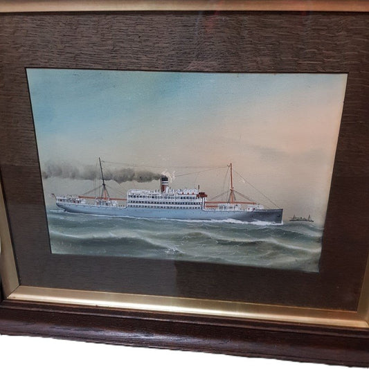 C. Cowland, SS Highland Laddie, Early 19th Century, Gouache on Paper, Framed