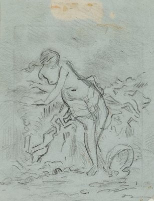 C. Jacque, Awakening Venus, Female Nude, 19th-Century, Pencil-OJR-1273495