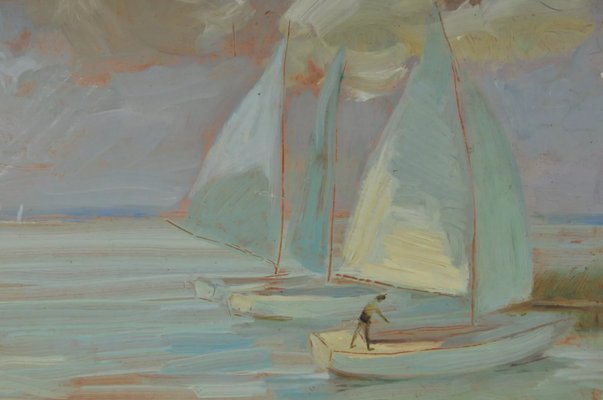 C. Molnár, View of the Lake Balaton, 1920s, Oil Painting-QOR-2022756