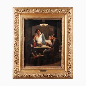 C. Stoitzner, Politicians in the Tavern, 19th Century, Oil on Wood, Framed-FLW-1401878