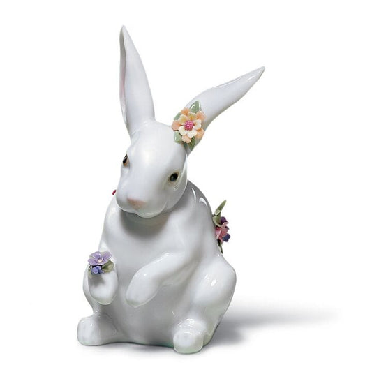 Sitting Bunny with Flowers Figurine by Lladró