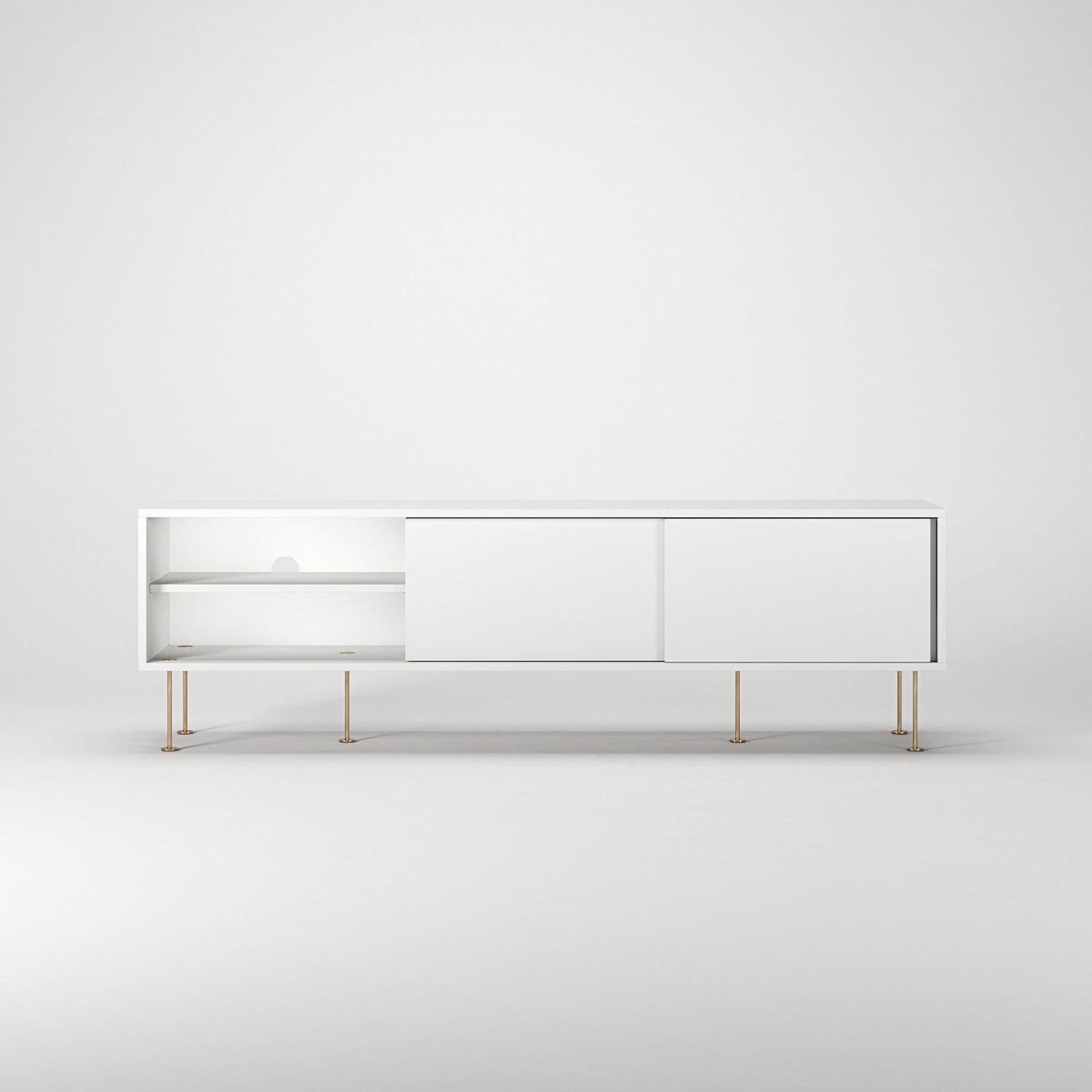 Decotique Vogue TV Bench with Legs 180 White/Brass