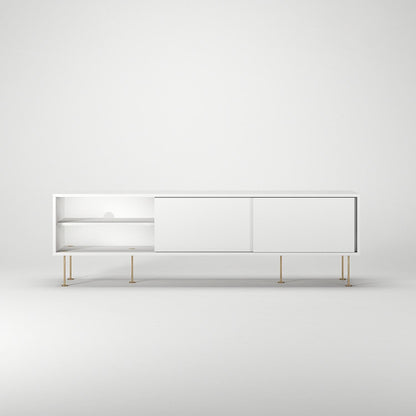 Decotique Vogue TV Bench with Legs 180 White/Brass