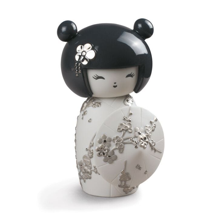 Kokeshi III Figurine by Lladró #Silver Lustre