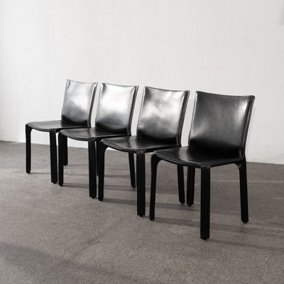 Cab 412 Armchairs by Mario Bellini for Cassina, Set of 4-OQD-2036854