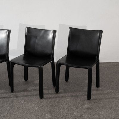 Cab 412 Armchairs by Mario Bellini for Cassina, Set of 4-OQD-2036854