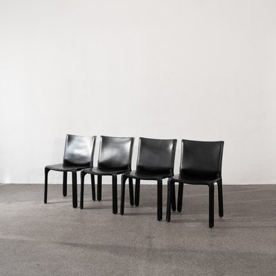 Cab 412 Armchairs by Mario Bellini for Cassina, Set of 4-OQD-2036854