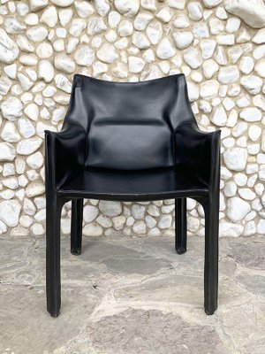 CAB 414 Armchair in Black Leather by Mario Bellini for Cassina, 1980s-ZM-1277909