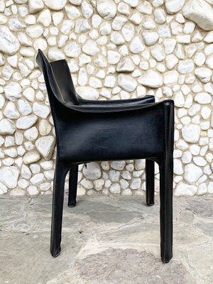 CAB 414 Armchair in Black Leather by Mario Bellini for Cassina, 1980s-ZM-1277909