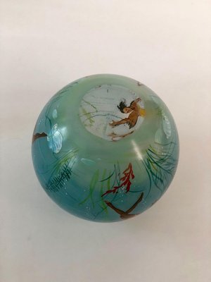 Cabana Style Glass Vase with Hand-Painted Swimming Girls and Corals, 1950s-BAF-763506