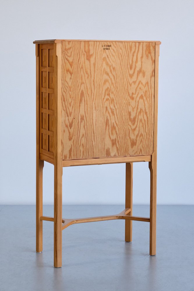 Cabinet in Pine Wood & Brass by Ulf Ekdahl, Nybro, Sweden, 1979