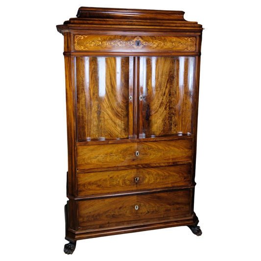 Cabinet in Polished Mahogany and Walnut, 1880