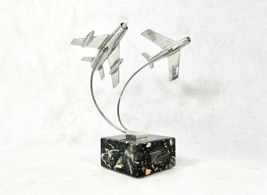 Cabinet Miniature with MiG 15 and MiG 19 Planes, Poland, 1950s-ZCY-1375690