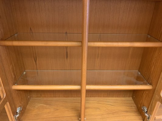 Cabinet with Glass Doors in Teak from Dyrlund, 1970s-BZB-2033838