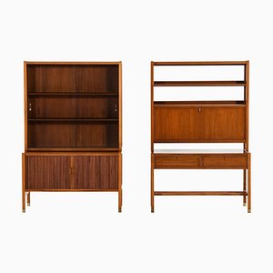 Cabinets in Walnut and Glass by Carl-Axel Acking, 1950s, Set of 2-SC-2023135