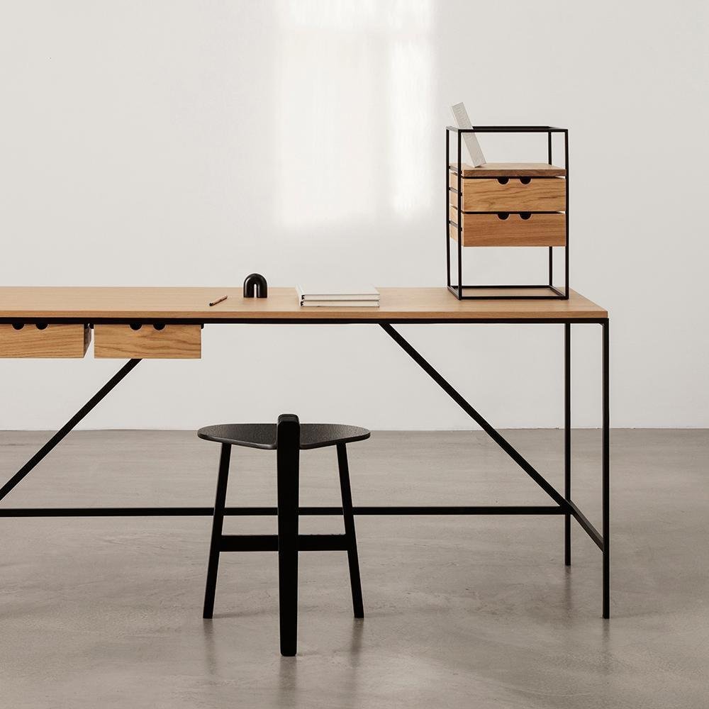 Cache Dining Table in Wood and Steel by Paul McCobb