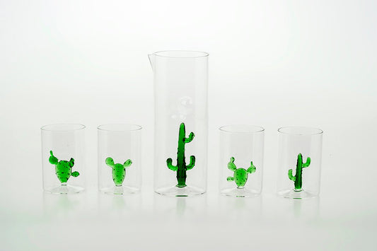 Cactus Set of Jug and 4 Glasses from Casarialto, Set of 5