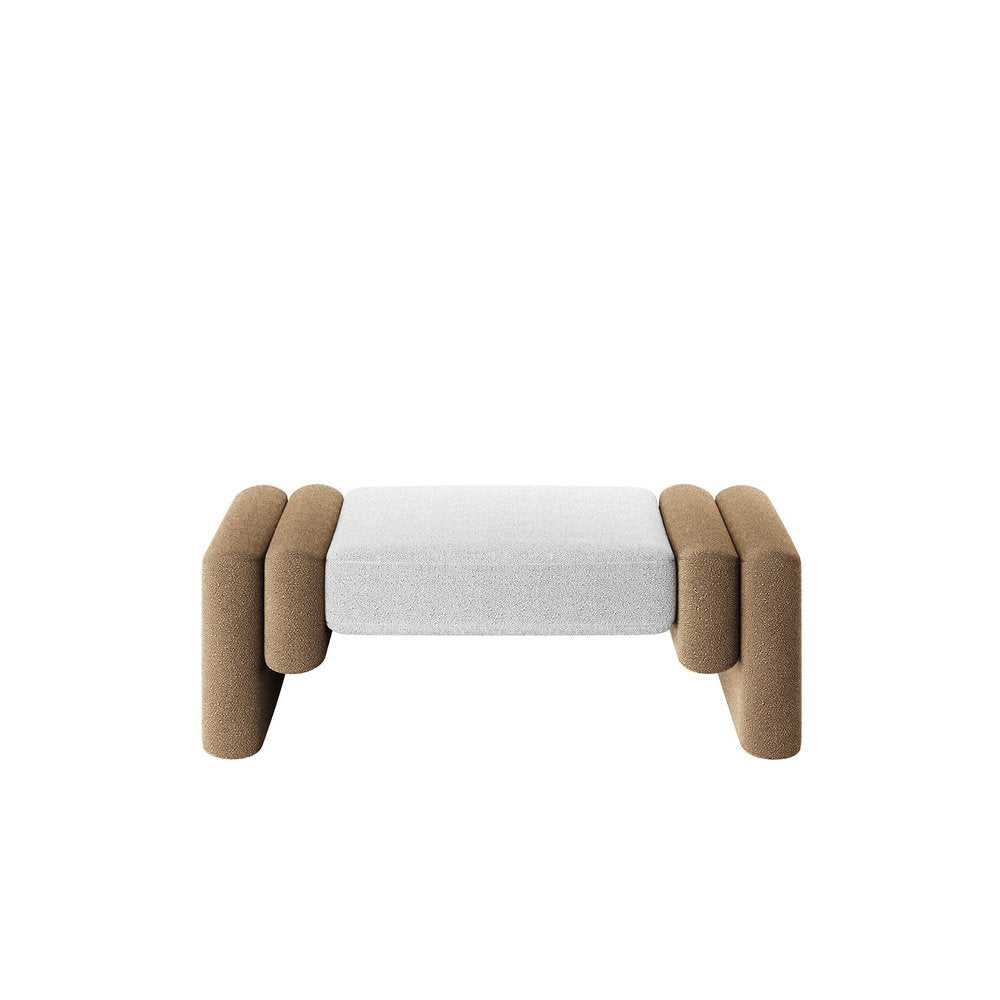 Cadiz Stool in Khaki and White by HOMMÉS Studio