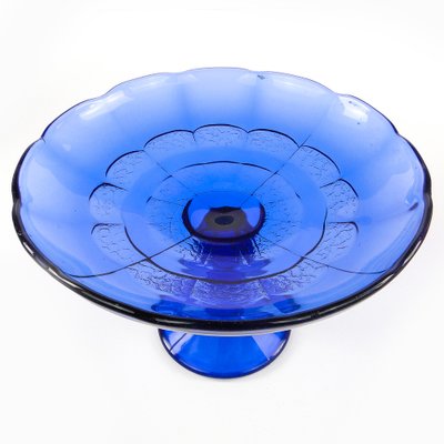 Cake Bowl on Stand from Ząbkowice Glassworks, 1970s-BKO-1823952