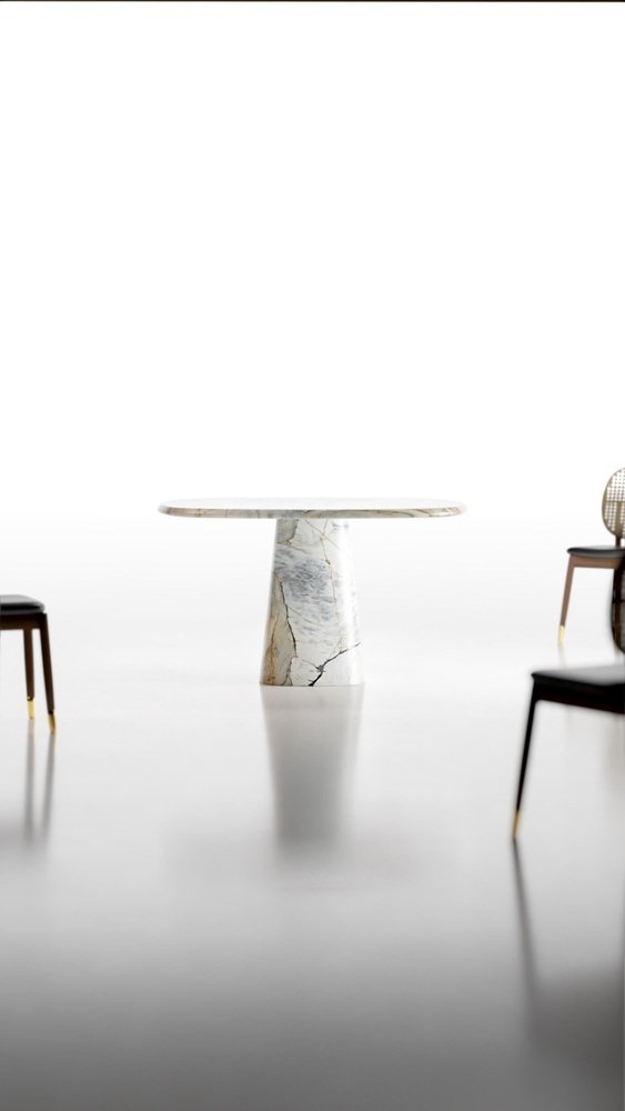 Calacatta Macchia Vecchia Wedge Table by Marmi Serafini