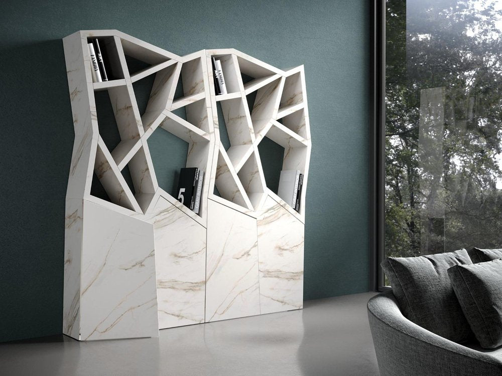 Calacatta Meet Bookcase by Andrea Giomi