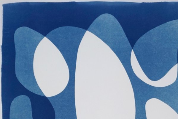 Calder Mobile Shapes, 2019, Modern Mid-Century Print on Paper, Blues, Neutral Tones-RWC-799745