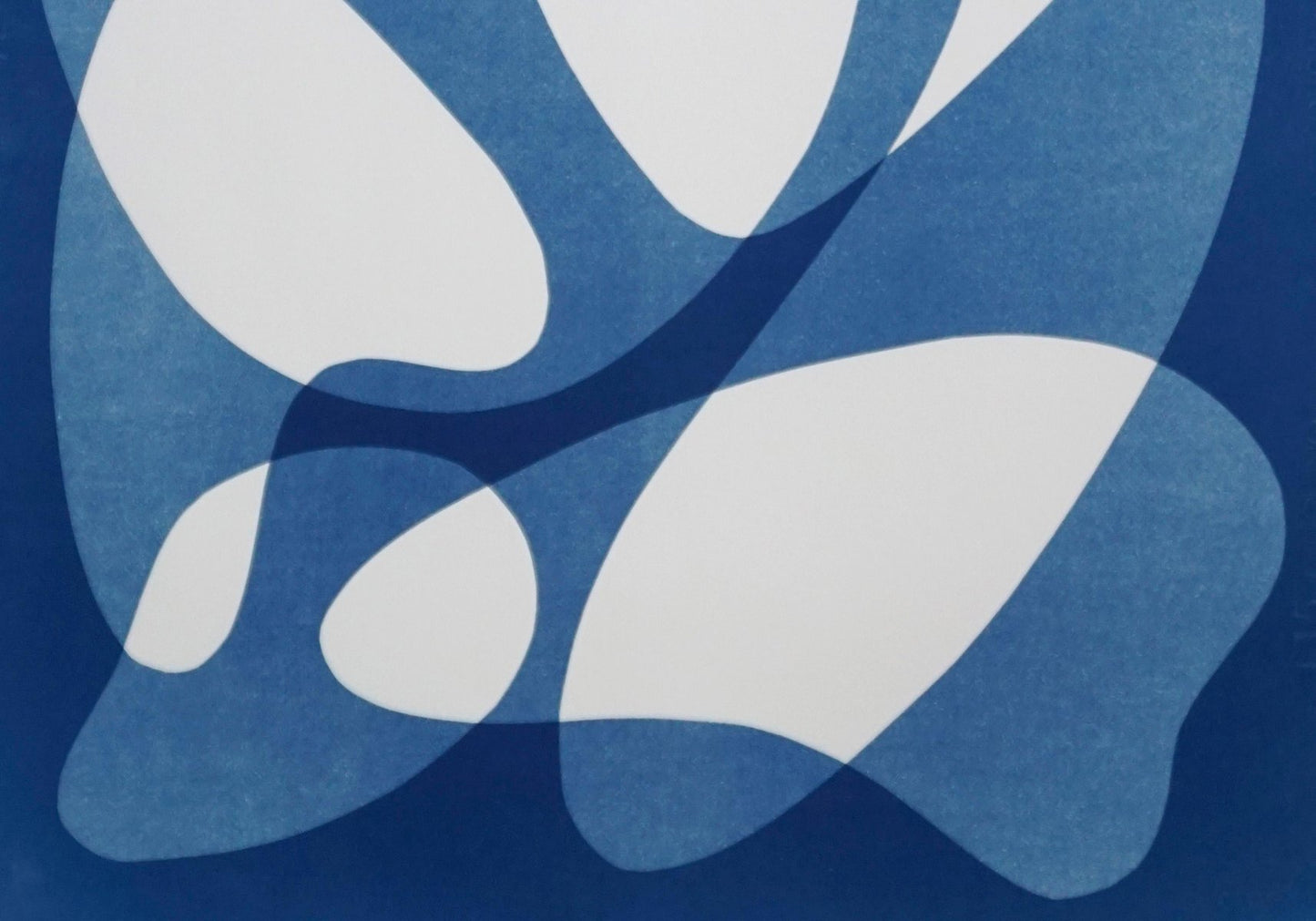 Calder Mobile Shapes, 2019, Modern Mid-Century Print on Paper, Blues, Neutral Tones