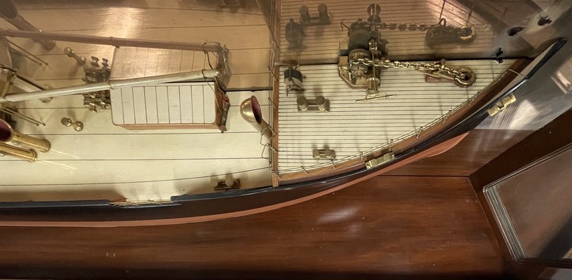 Caldy Light Ship Model with Mahogany Case, 1913-LQ-1270778