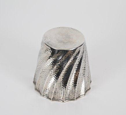 Calegaro Ice Bucket in Hammered Silver Plate and Gold Plate, Italy, 1970s-JDR-1706977