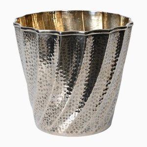 Calegaro Ice Bucket in Hammered Silver Plate and Gold Plate, Italy, 1970s-JDR-1706977