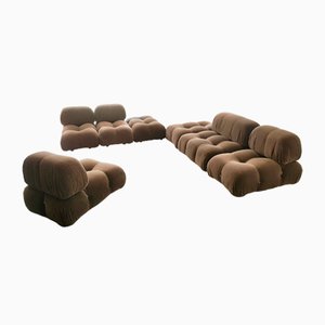 Camaleonda Modular Armchairs & Poufs in Brown Corduroy by Mario Bellini for C&b Italia, 1970s, Set of 7-RD-1807077