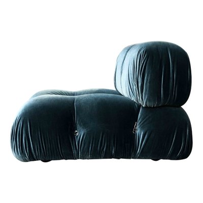 Camaleonda Modular Sofa in Blue Cotton Velvet by Mario Bellini for B&B Italia, 1972, Set of 7-RPH-1808076