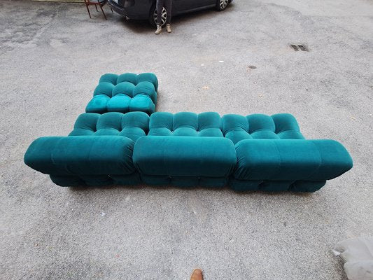 Camaleonda Modular Sofa in Emerald Green Corduroy by Mario Bellini for B&B Italia, 1960s, Set of 4-OHK-1822800