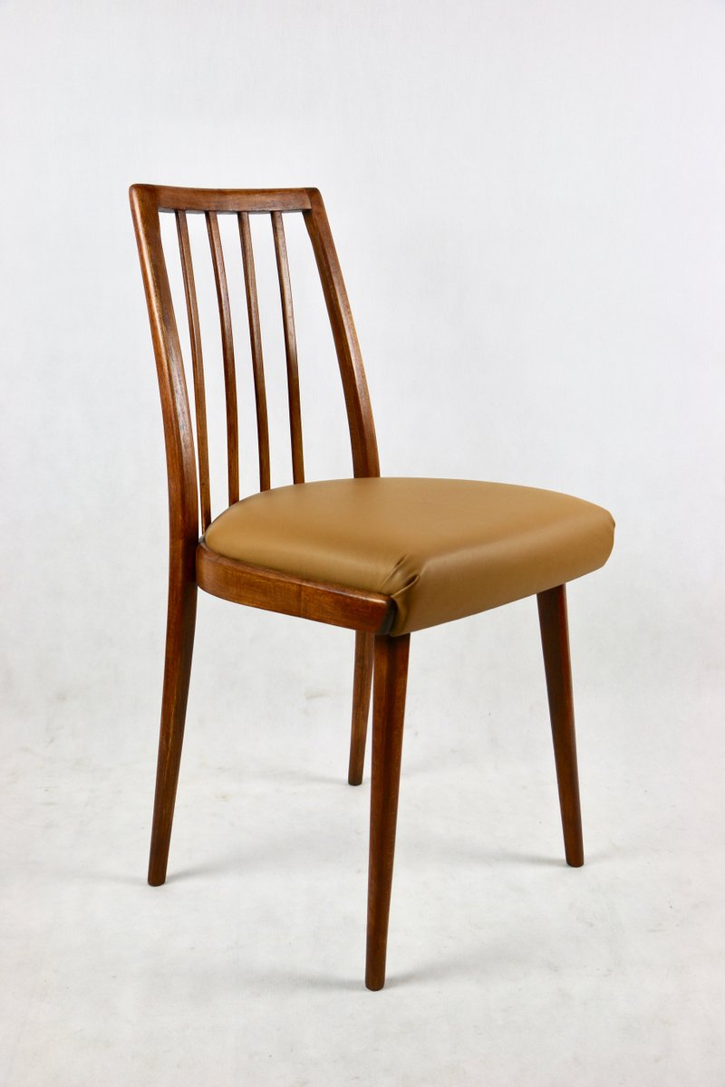 Camel Brown Natural Leather Dining Chair, 1970s