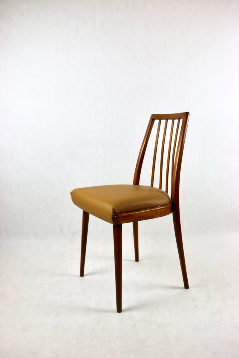 Camel Brown Natural Leather Dining Chair, 1970s