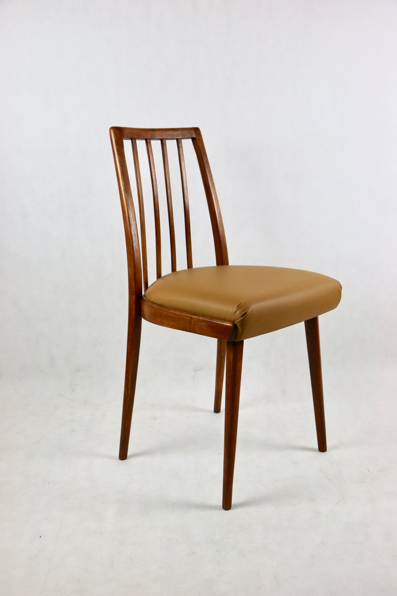 Camel Brown Natural Leather Dining Chair, 1970s