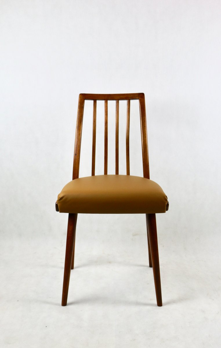 Camel Brown Natural Leather Dining Chair, 1970s