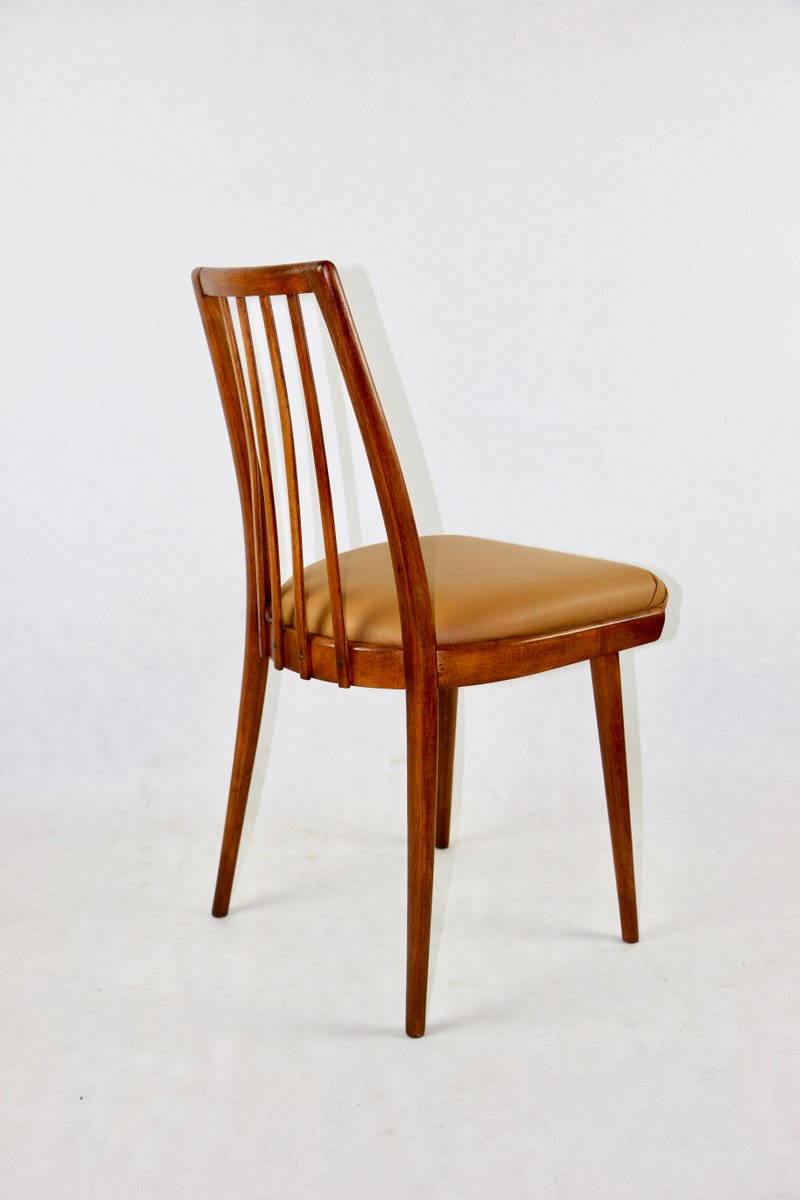 Camel Brown Natural Leather Dining Chair, 1970s