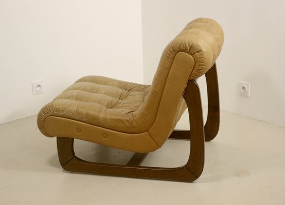 Camel Leather Armchair, 1960s-OTF-1718356