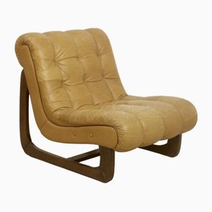 Camel Leather Armchair, 1960s-OTF-1718356