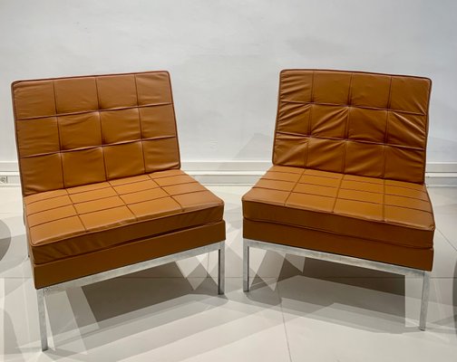 Camel Leather Armchairs by Florence Knoll, Set of 2-DLN-1050509